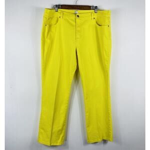 Diane Gilman Jeans 22W 22 Yellow DG2 Straight Leg 5-Pocket